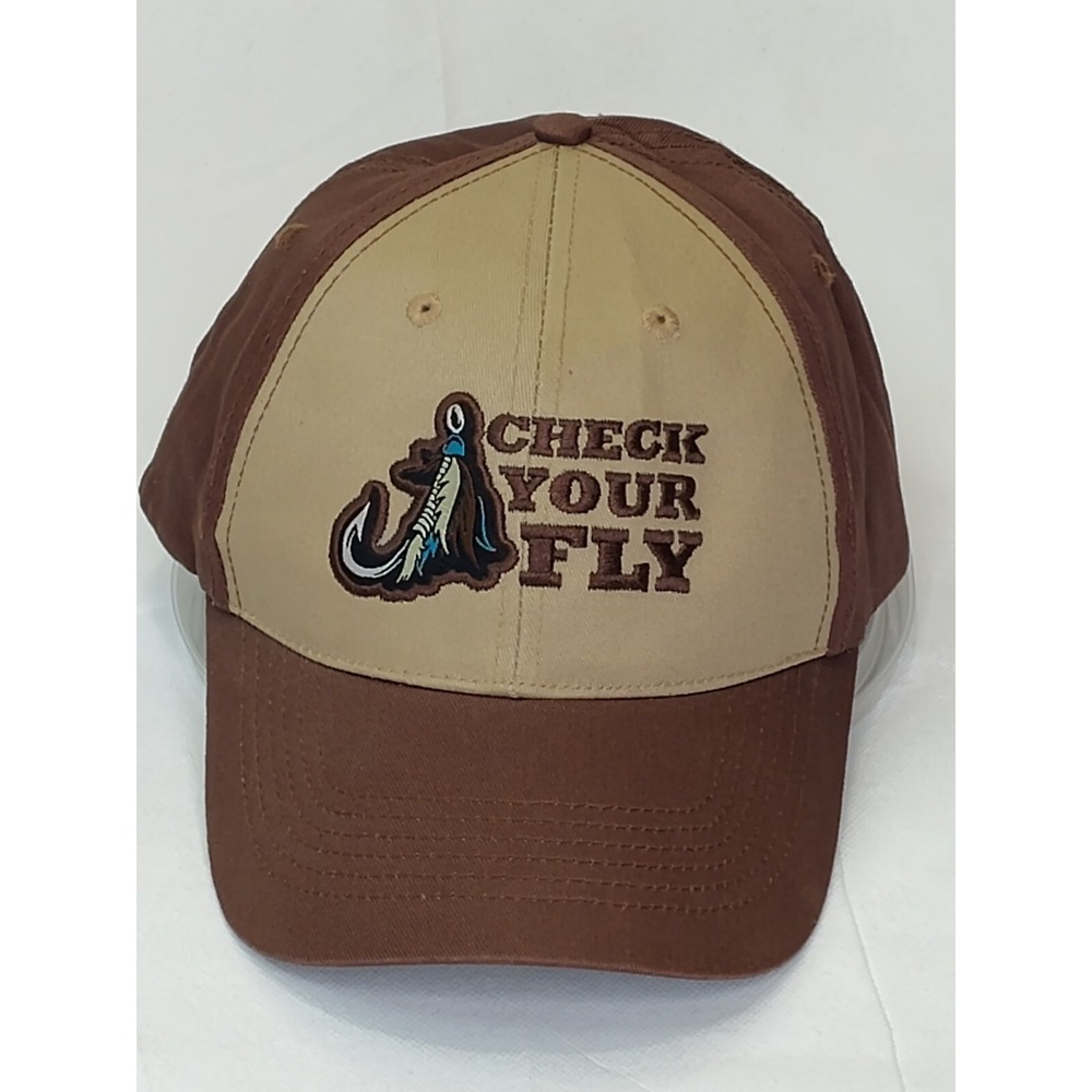 Check Your Fly Lure Cap Hat Paramount Outdoors Baseball Brown Adj VTG‎ SEE 📸 - Picture 2 of 16